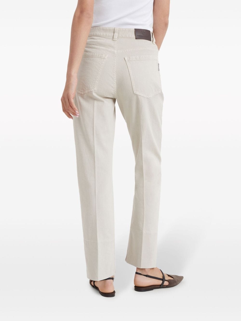 stretch-cotton kick-flare trousers - 4