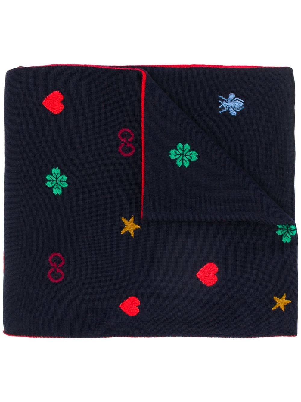 embroidered logo scarf - 1