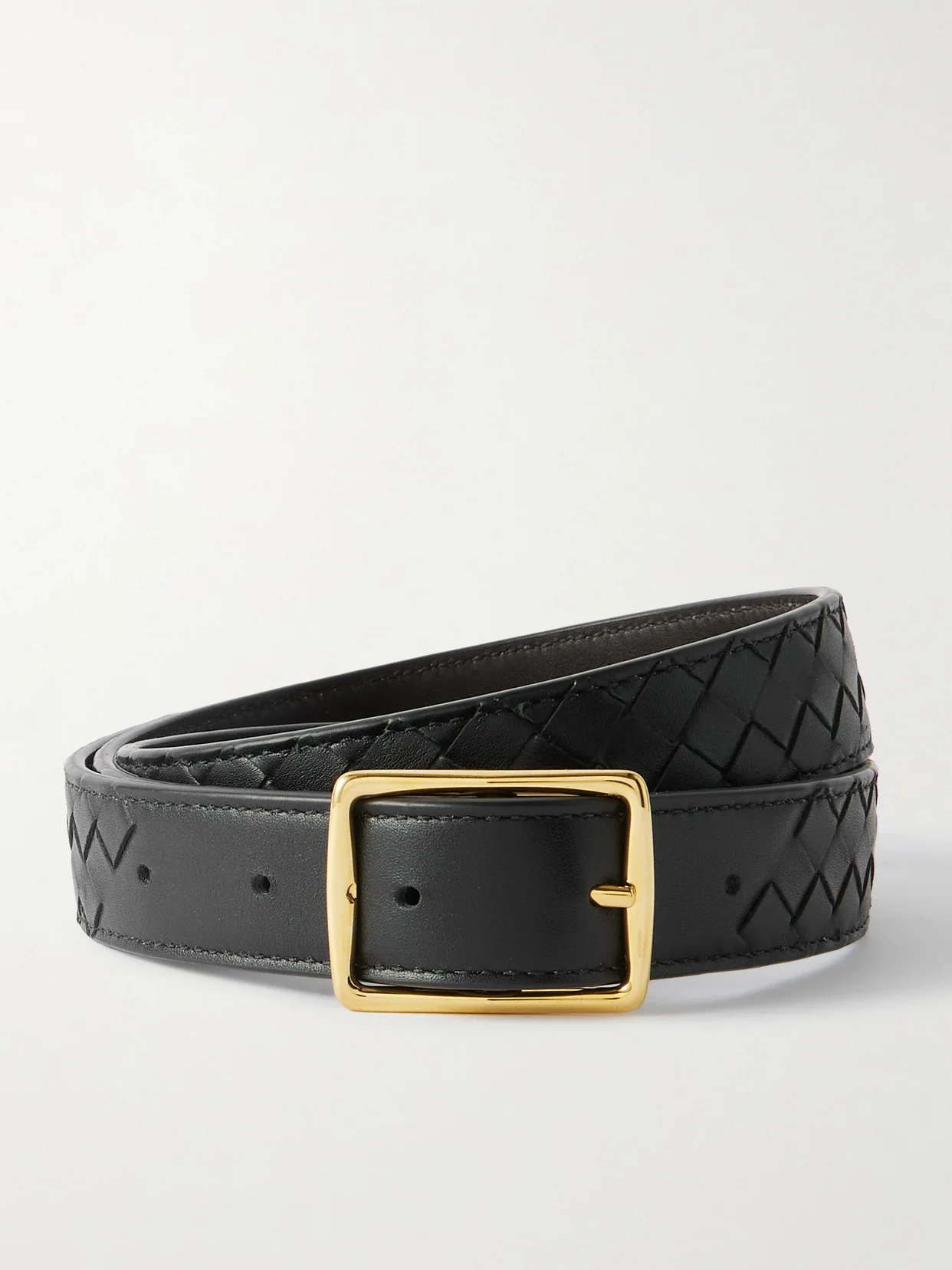 Intrecciato Leather Belt - 1
