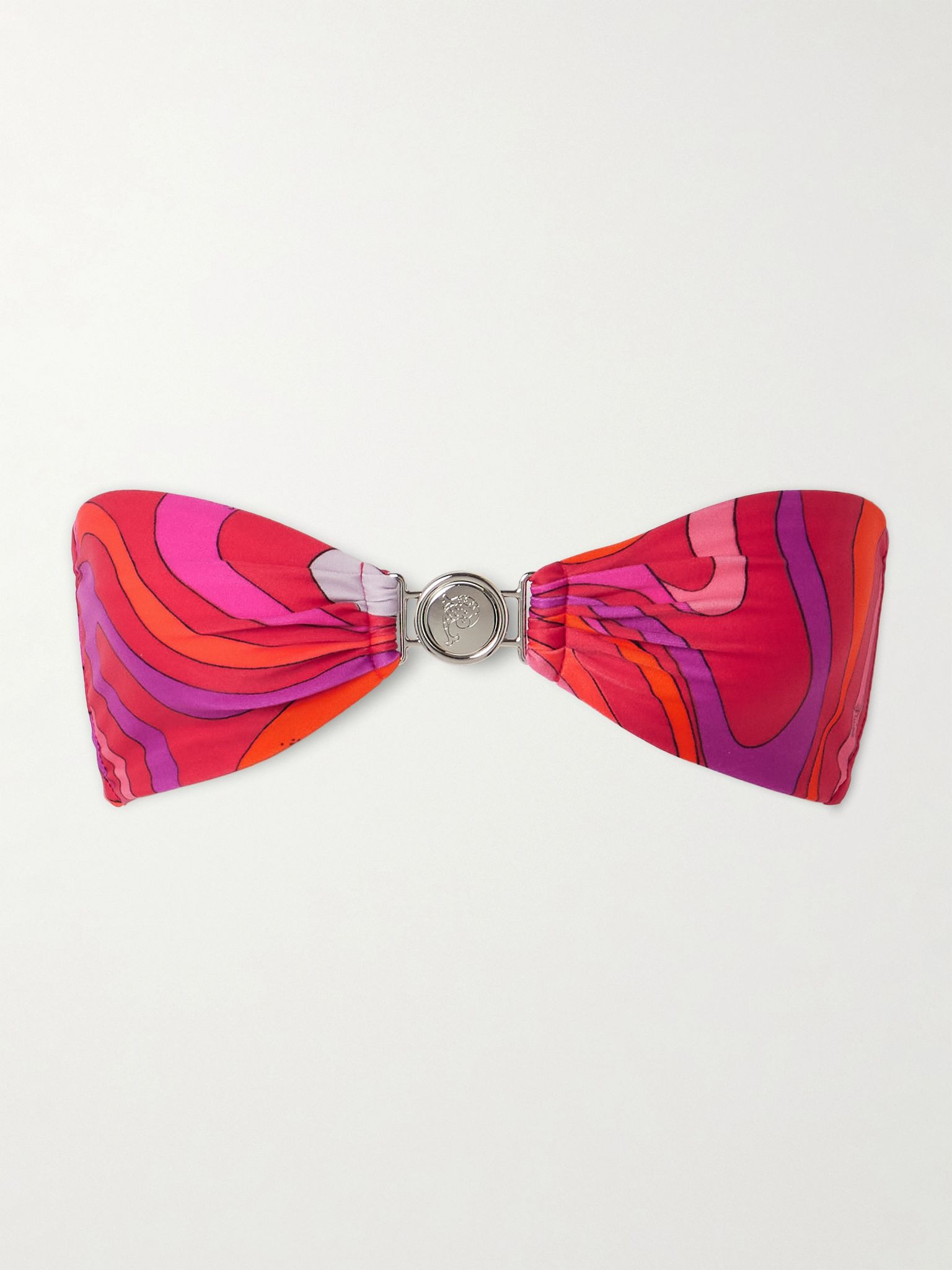 Printed bandeau bikini top Fuchsia - 1