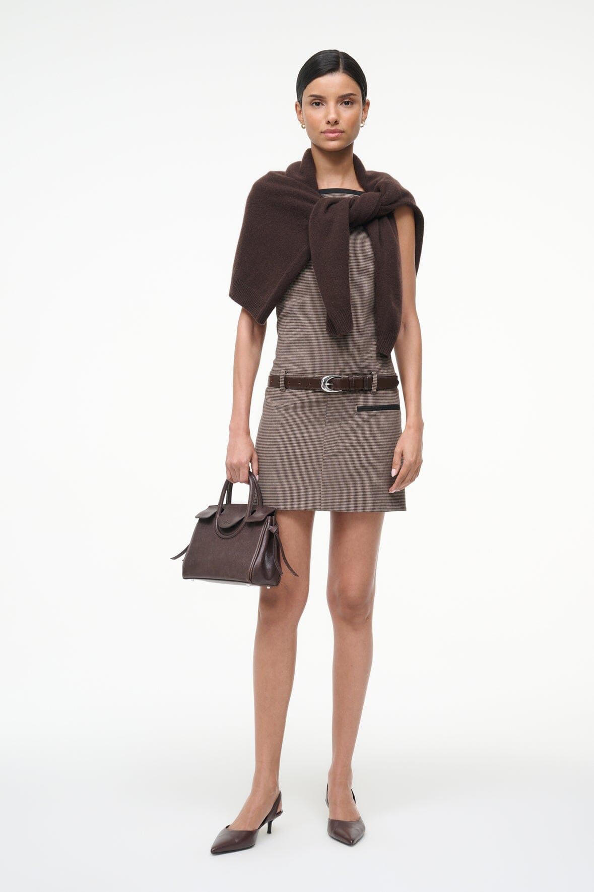 STAUD SKYLA DRESS HOUNDSTOOTH - 6