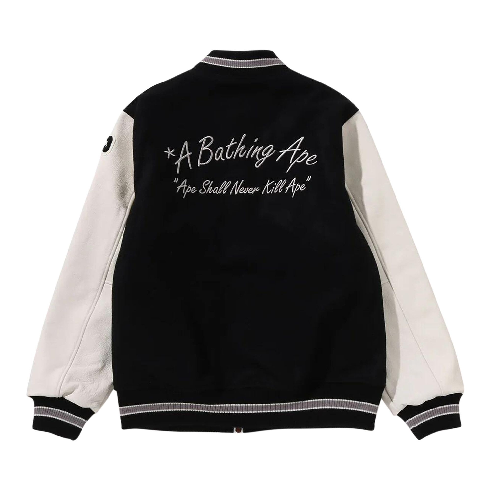 BAPE Embroidery Varsity Jacket 'Black' - 2