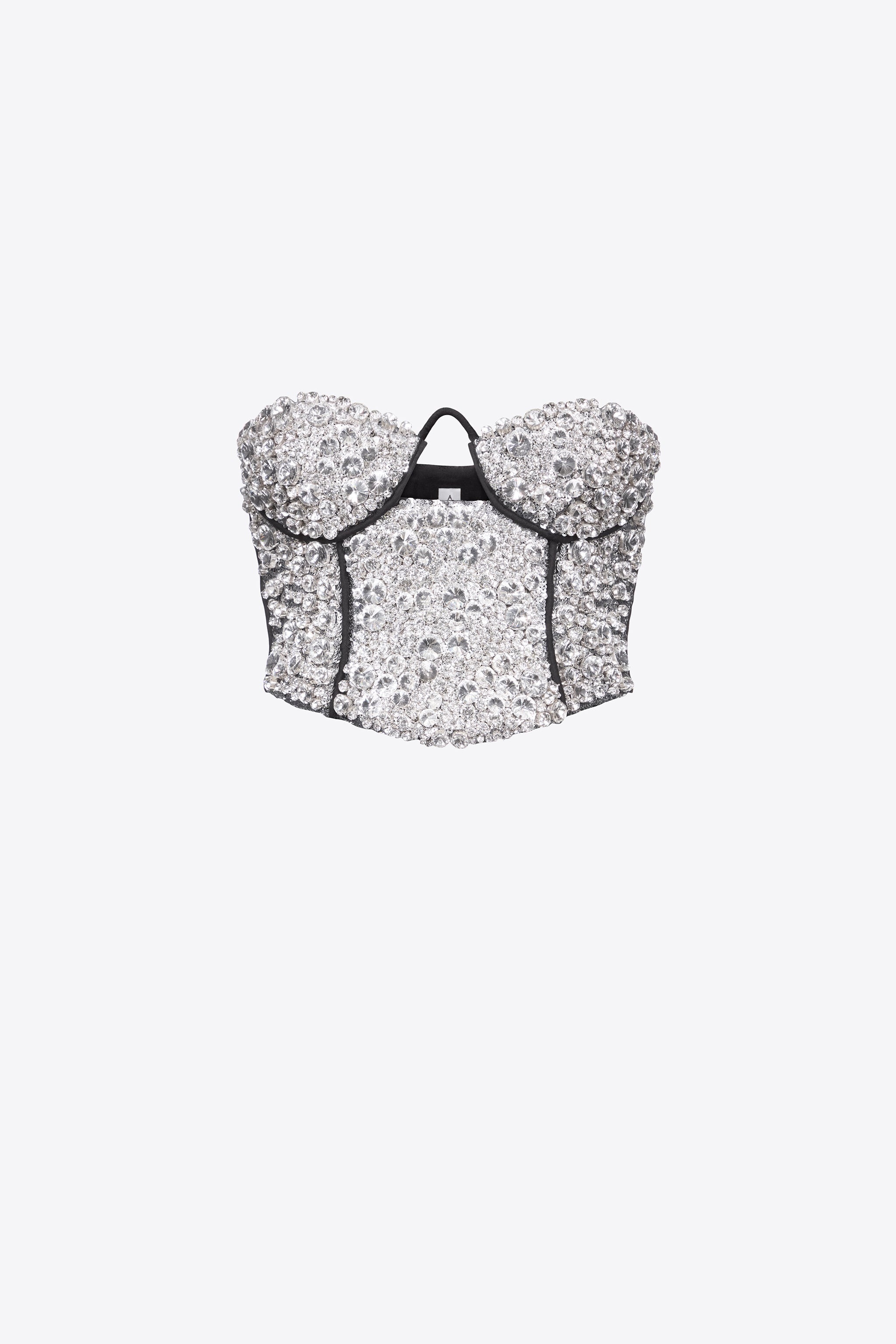 CRYSTAL EMBROIDERED BUSTIER - 1