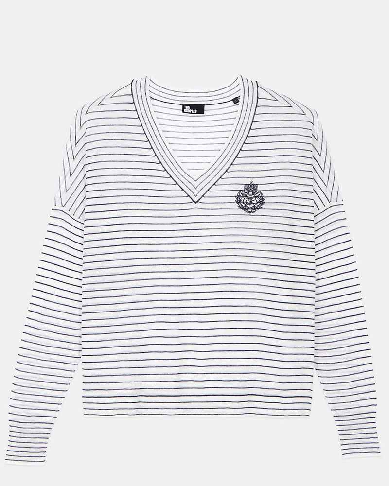 BLAZON WOOL AND CASHMERE STRIPED SWEATER 1