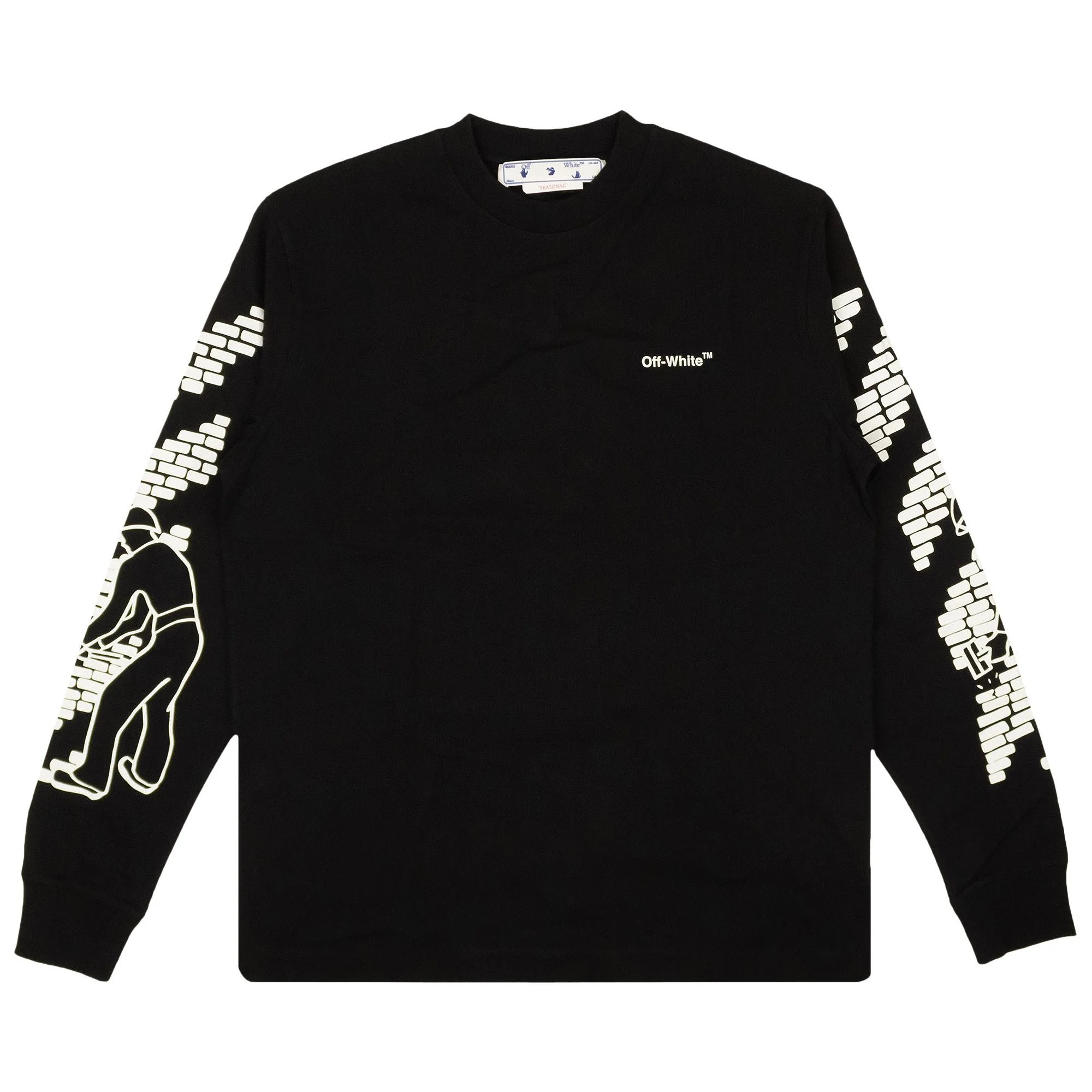 Off-White Bricks Skate Long-Sleeve Tee 'Black/White' - 1