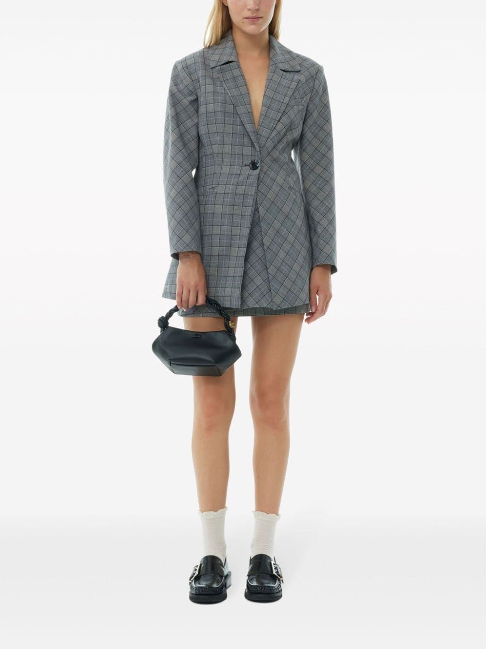 Check Mix single-breasted blazer - 2
