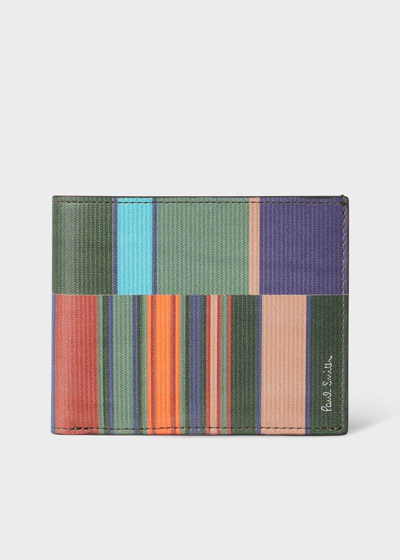 Leather 'Seasonal Stripe' Compact Billfold Wallet 1