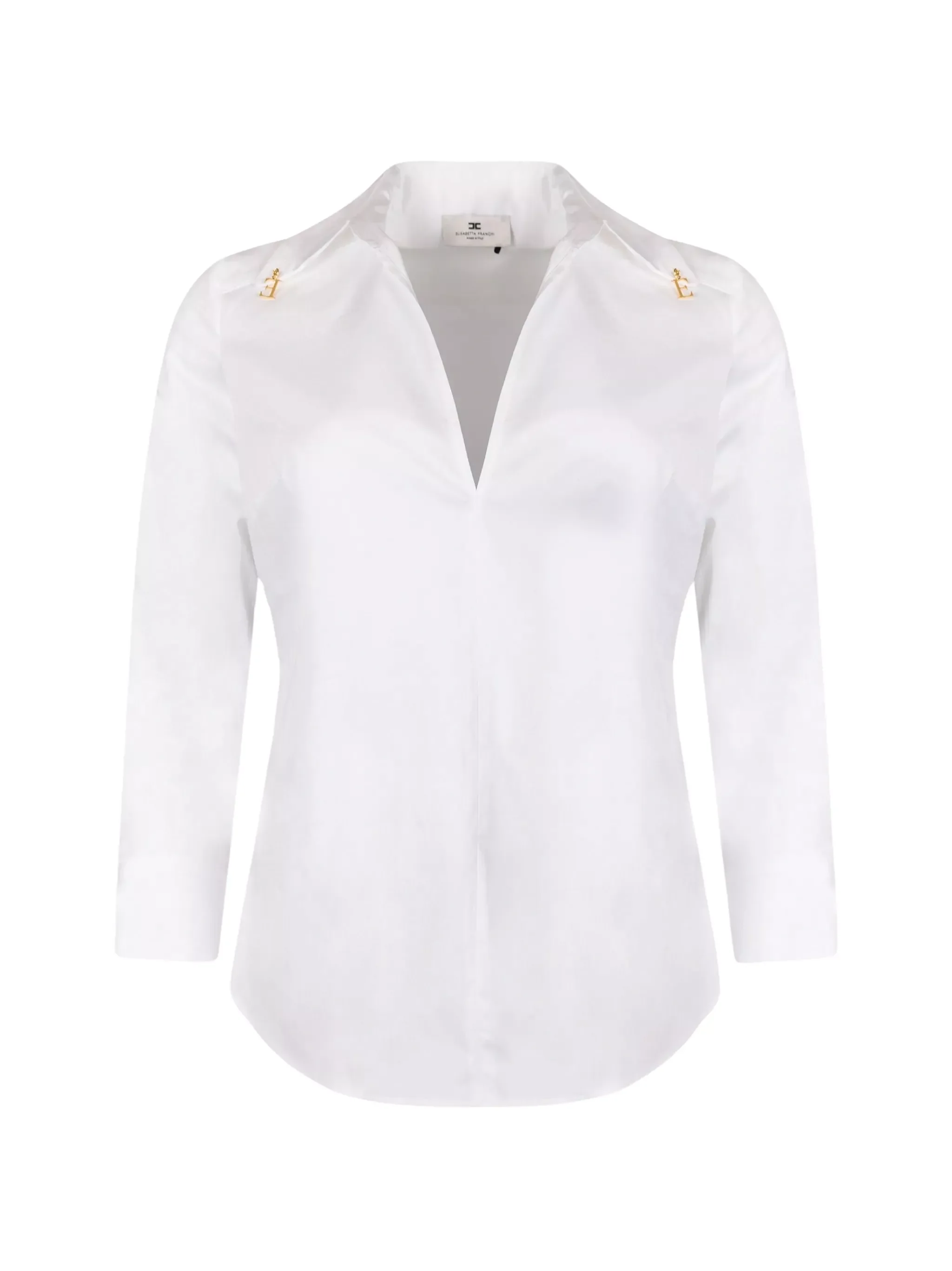 Shirt with V-Neck and Logo Plate - 1