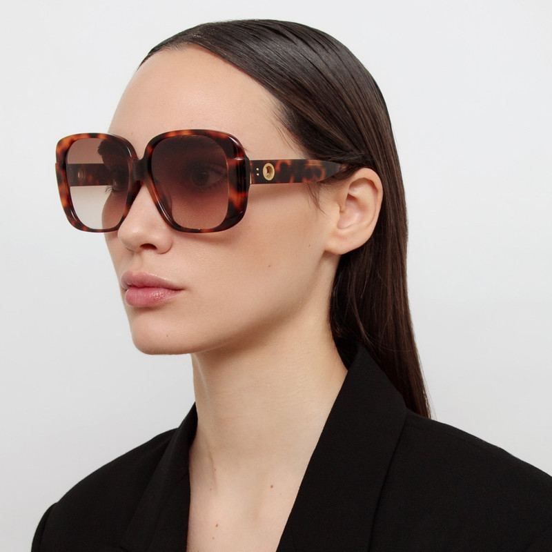 LINDA FARROW MIMA OVERSIZED SUNGLASSES IN TORTOISESHELL outlook