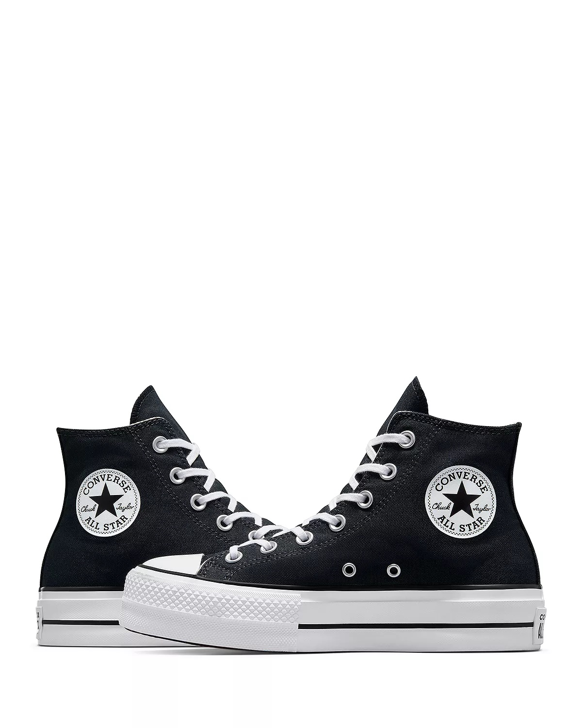 Women's Chuck Taylor All Star Hi Top Black & White Platform Sneakers - 7