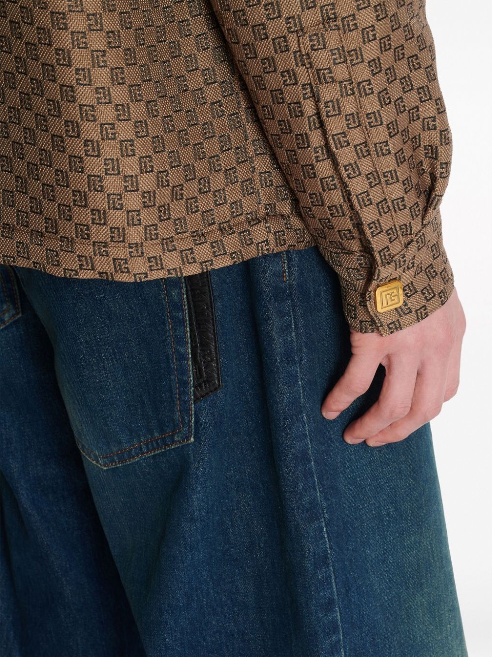 PB-monogram shirt jacket - 7