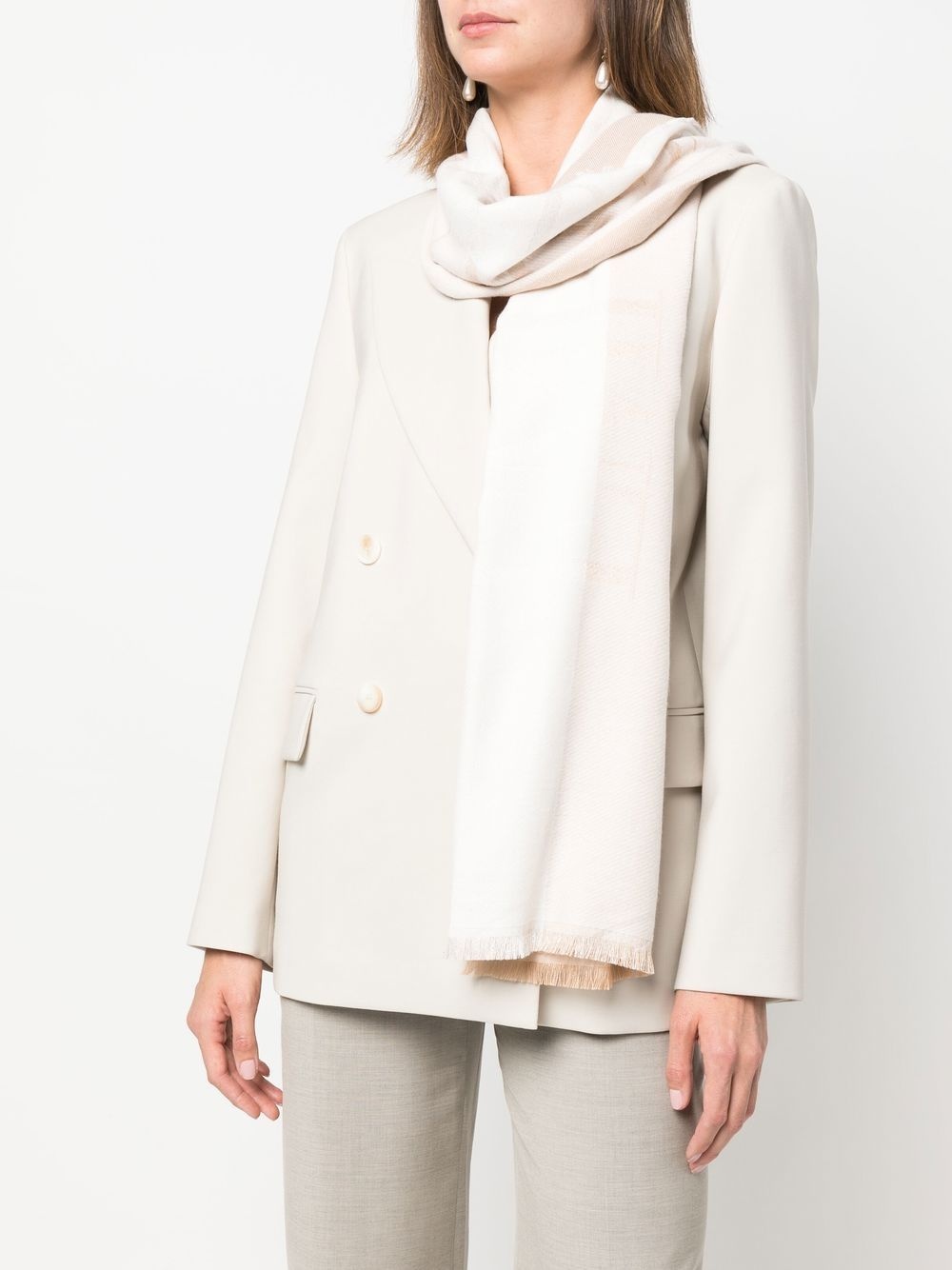 tonal-stripe scarf - 2