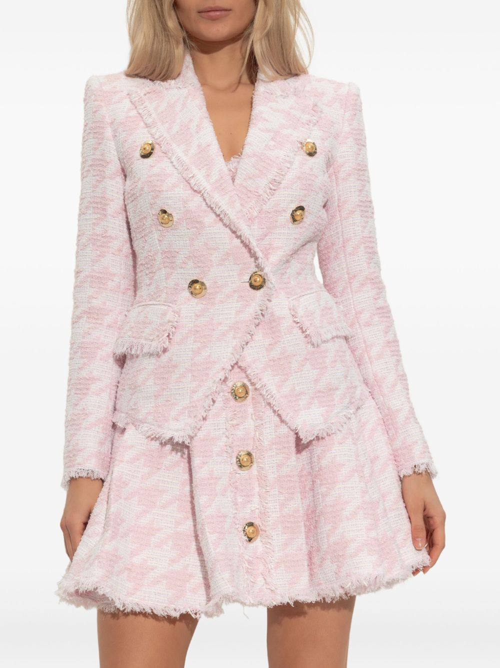 tweed frayed-edge blazer - 3