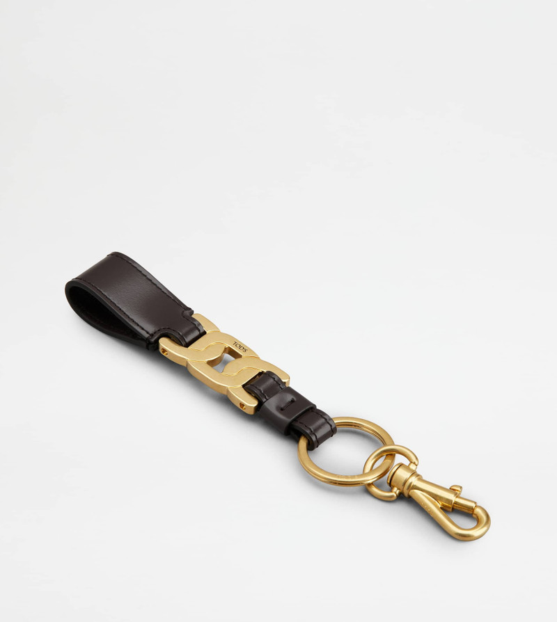 Tod's KATE KEY HOLDER IN LEATHER - BROWN outlook