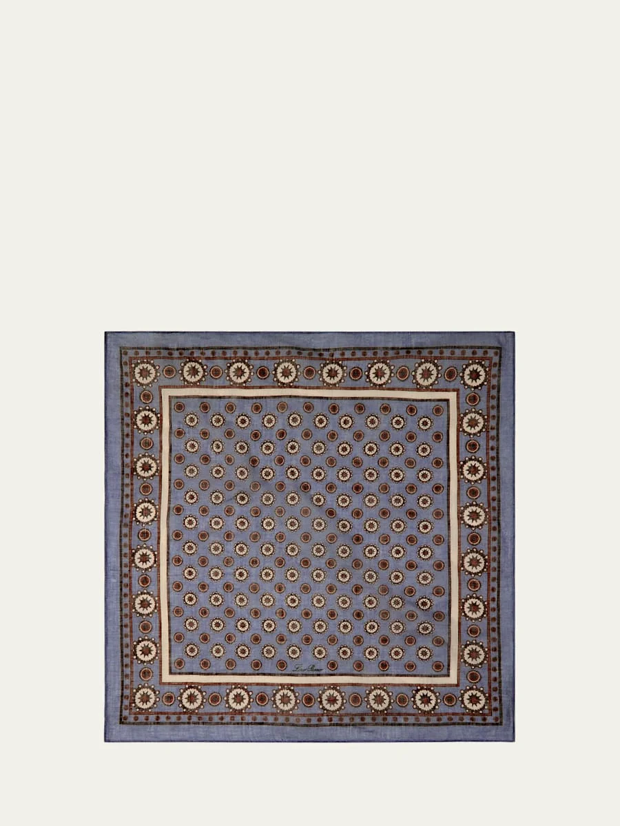 Men's Alham Linen, Cashmere and Silk Foulard - 1