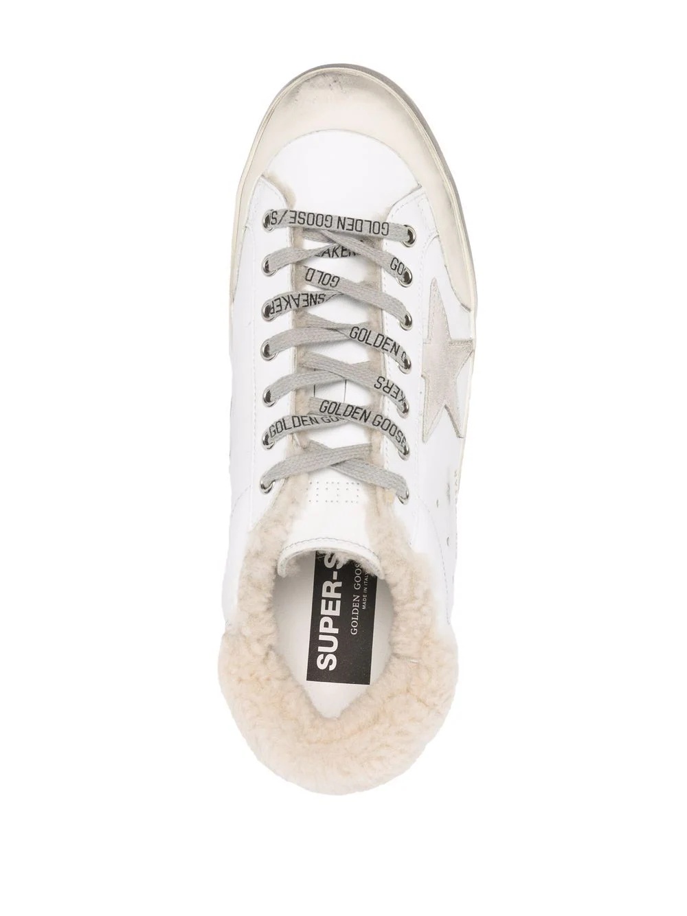 Superstar leather shearling-trim sneakers - 4