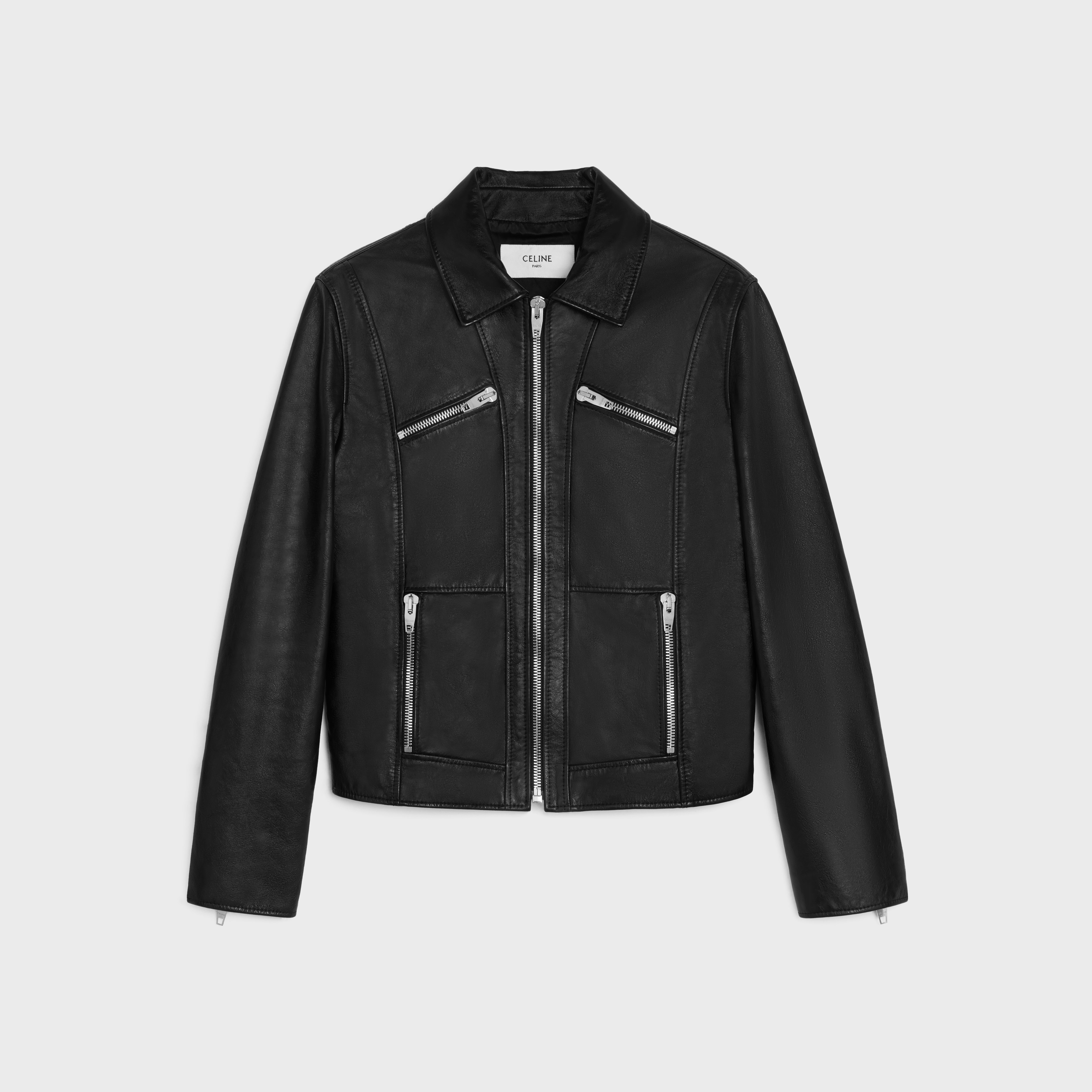 straight blouson jacket in soft lambskin - 1