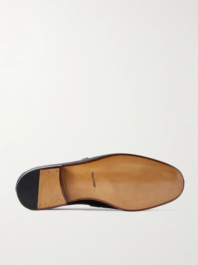TOM FORD Gigi Buckled Full-Grain Leather Loafers Dark brown outlook