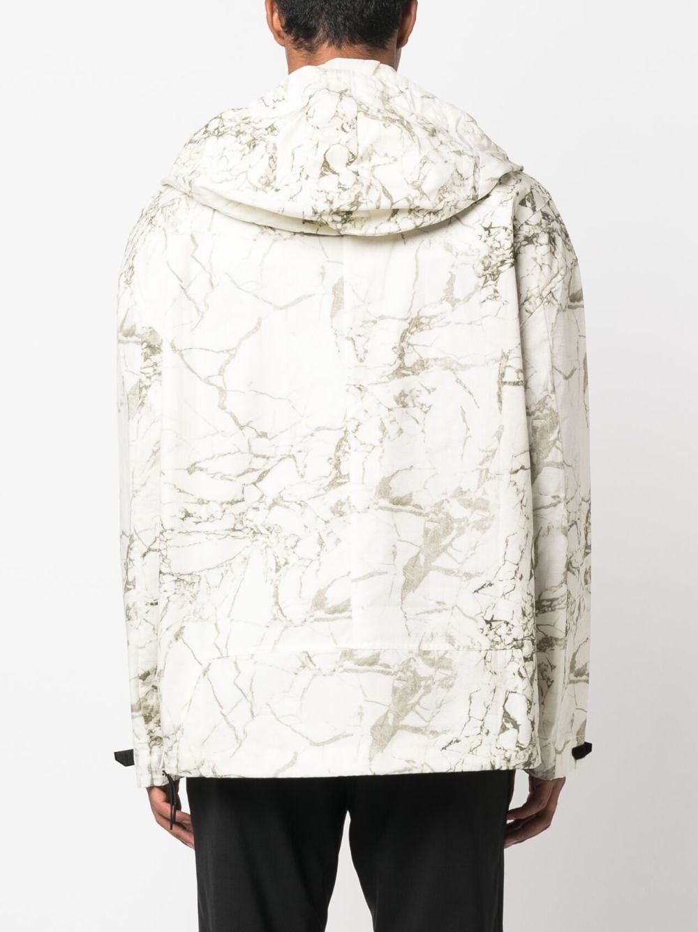marble-print zip-up jacket - 4