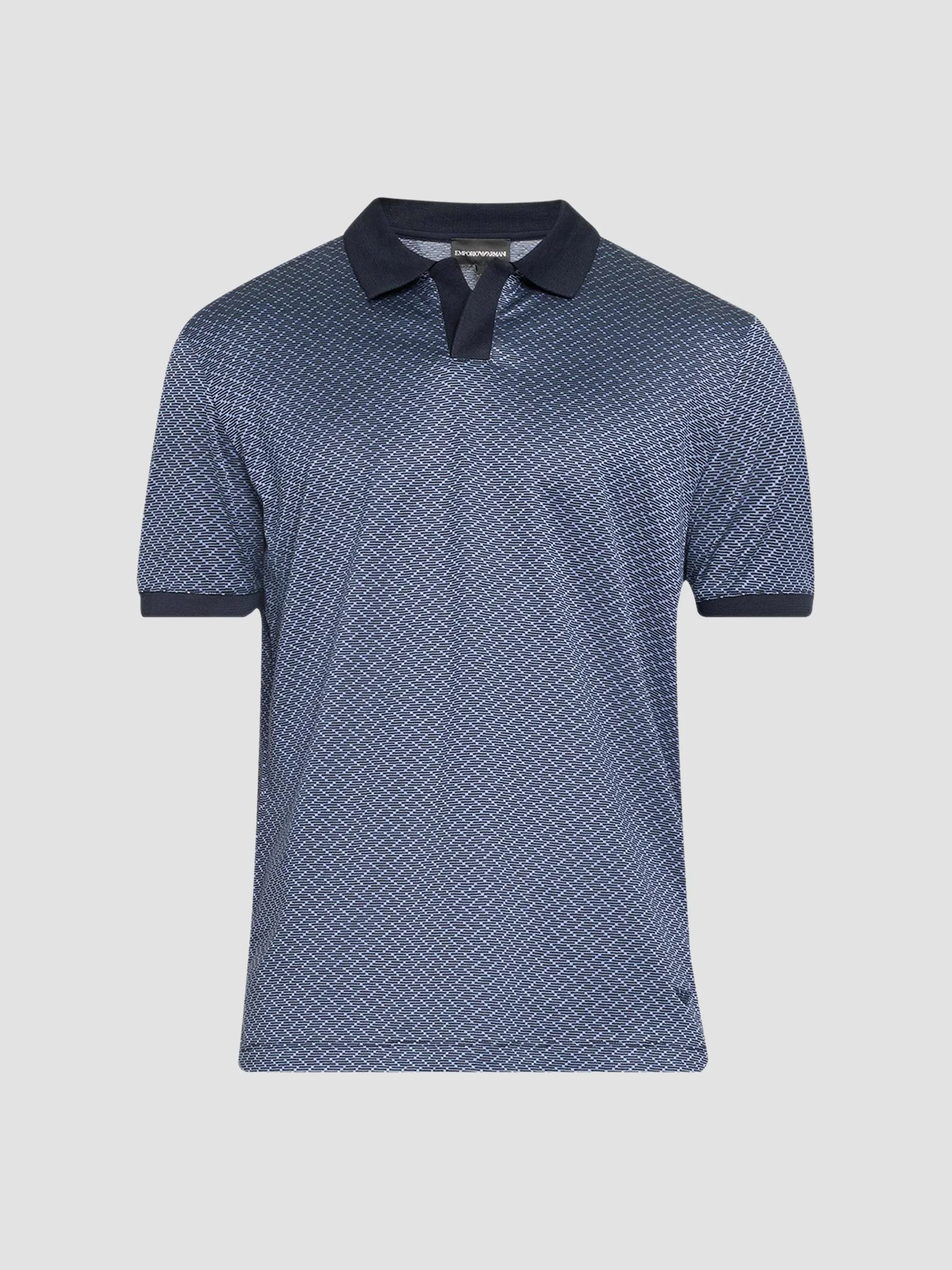 Men's Stacked Zigzag Polo Shirt - Light Blue - 1