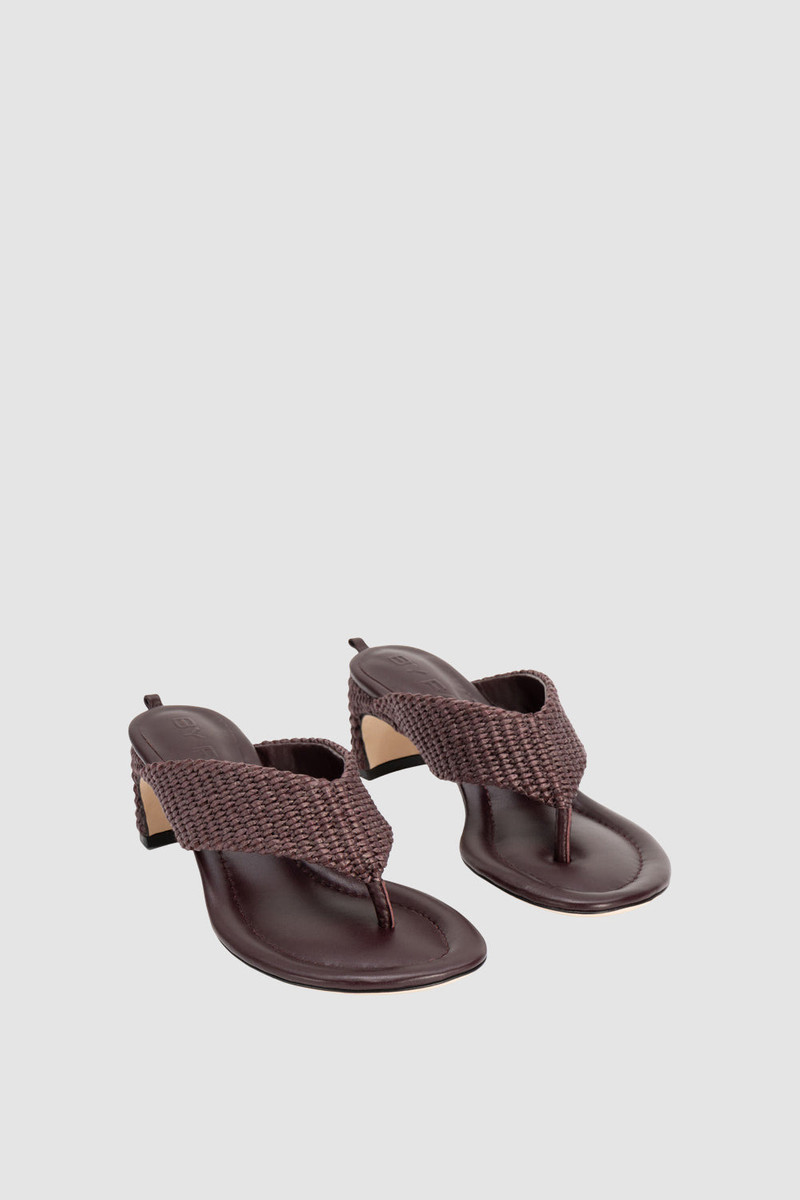 BY FAR Dasha Heel Grape Raffia outlook