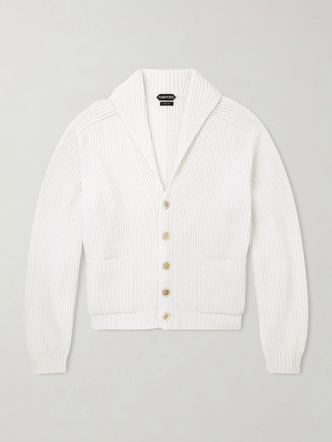 Ribbed Cashmere and Cotton-Blend Cardigan - 1