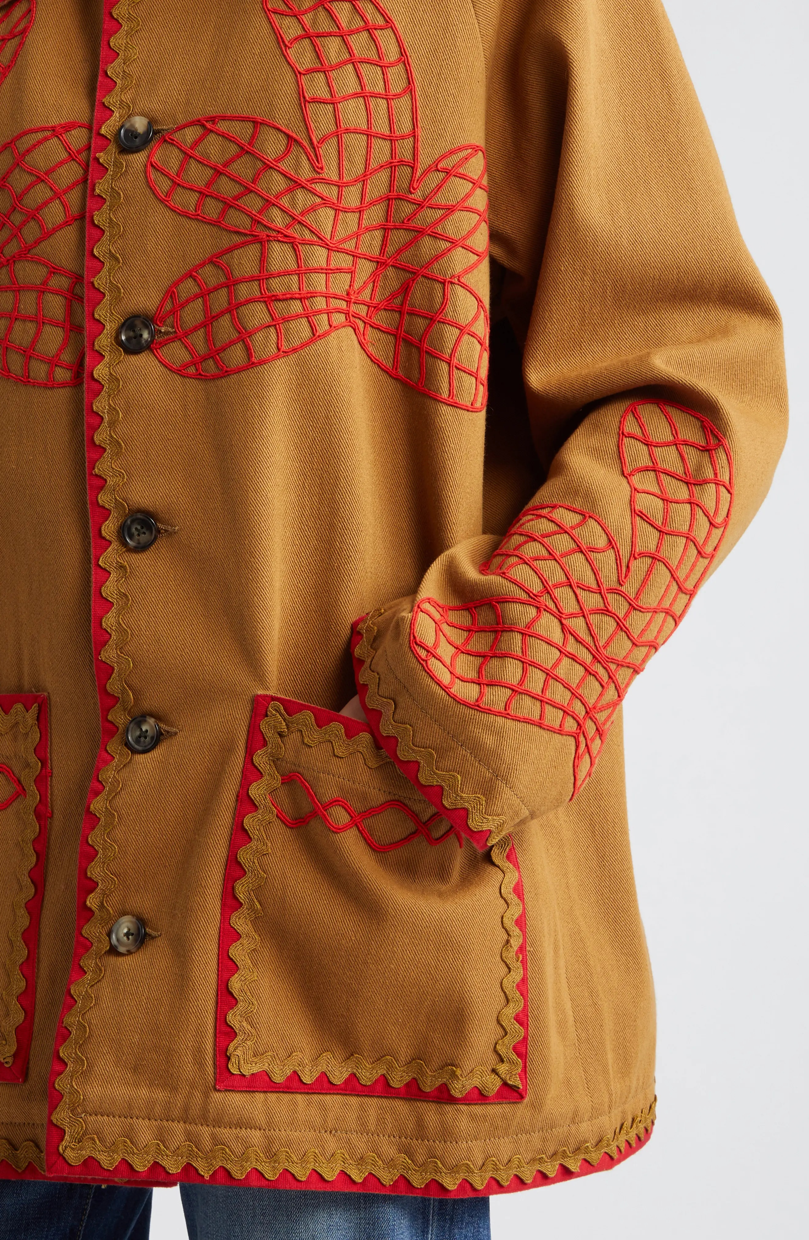 Maple Embroidered Field Coat - 4