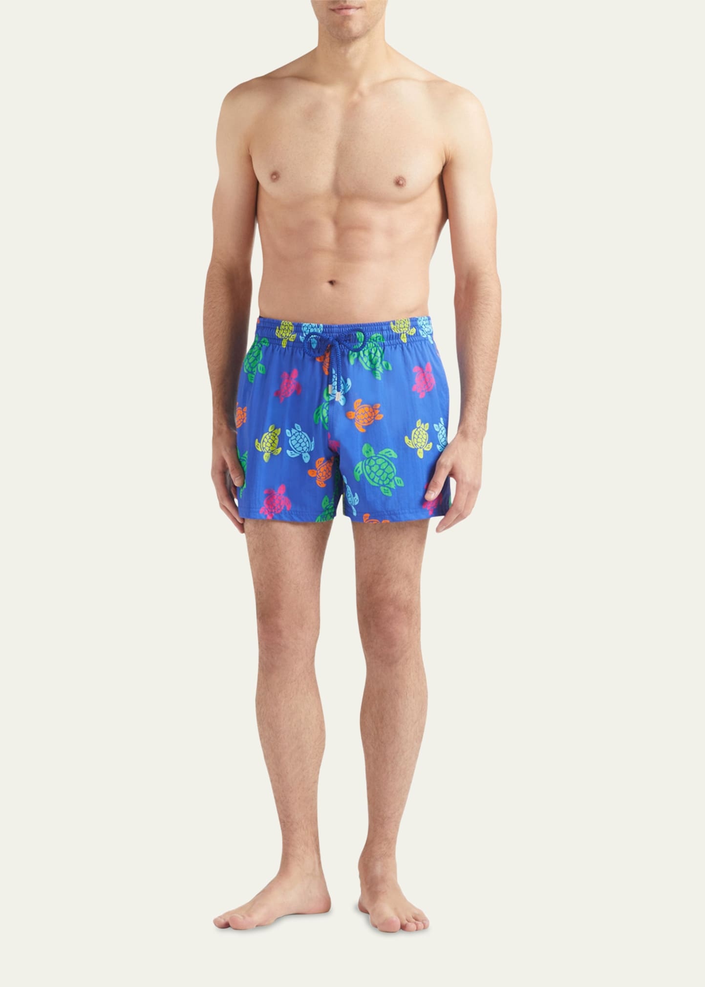 Men Stretch Multicolor Turtle Swim Trunks - 2