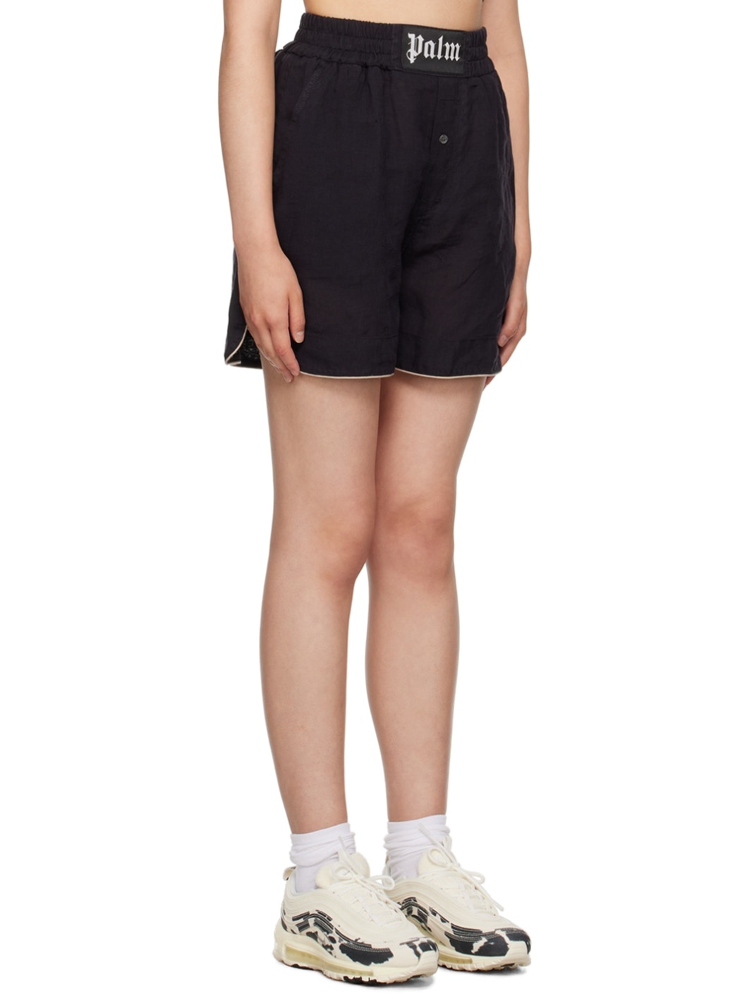 Black Button Shorts - 2