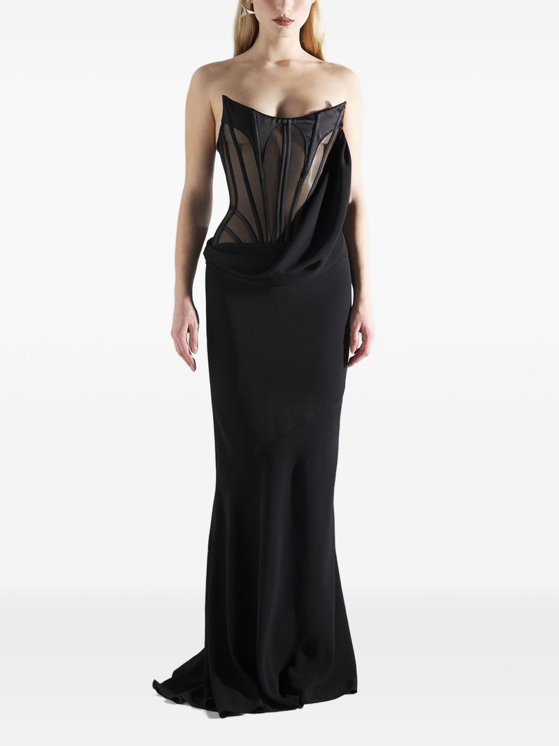 MUGLER corset draped maxi dress outlook