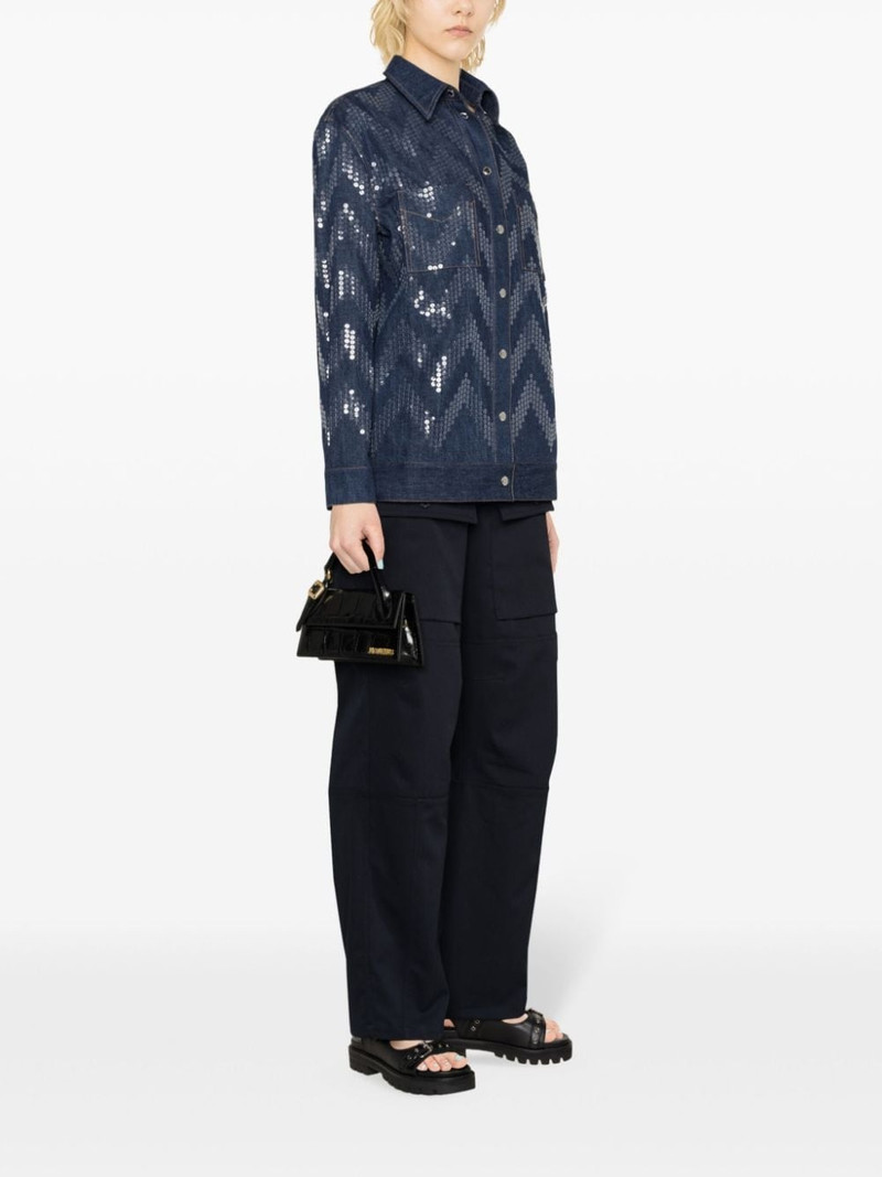 sequin-embellished denim jacket 3