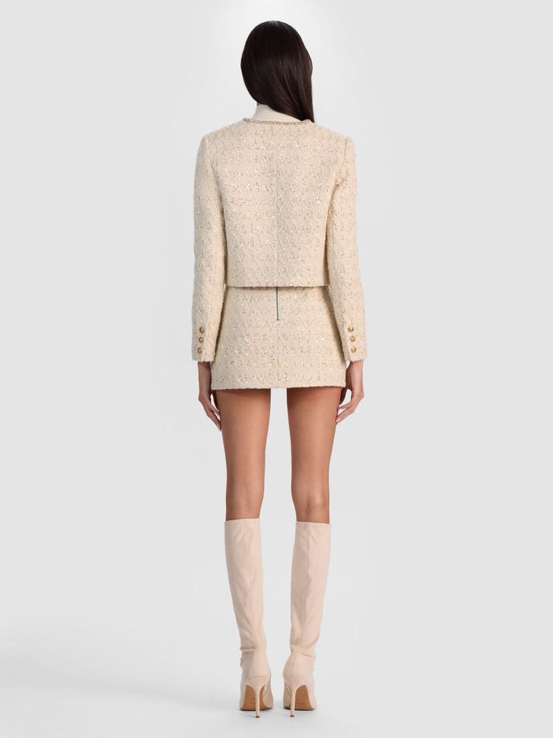 Alice + Olivia KIDMAN EMBELLISHED TWEED JACKET outlook