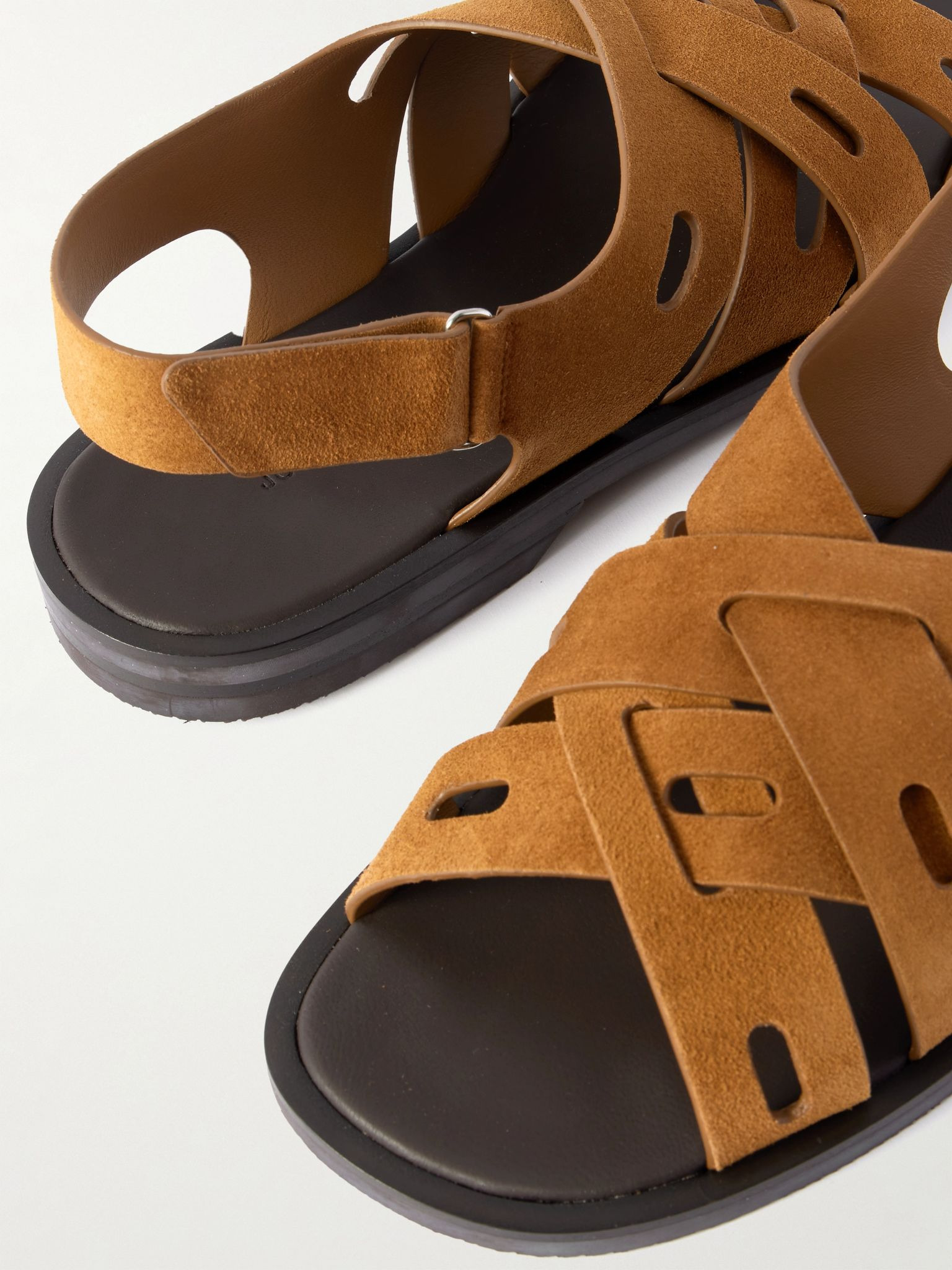 Seaford Cutout Suede Sandals Brown - 5