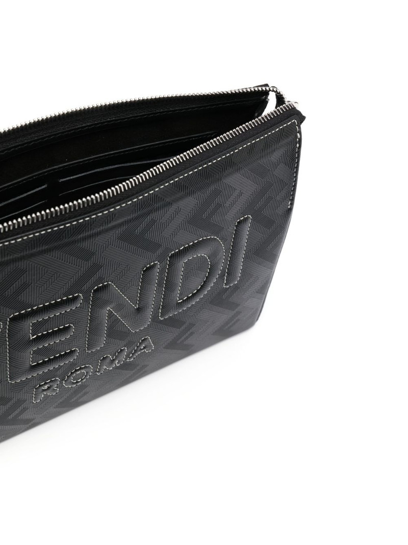 embossed-logo leather clutch bag 5