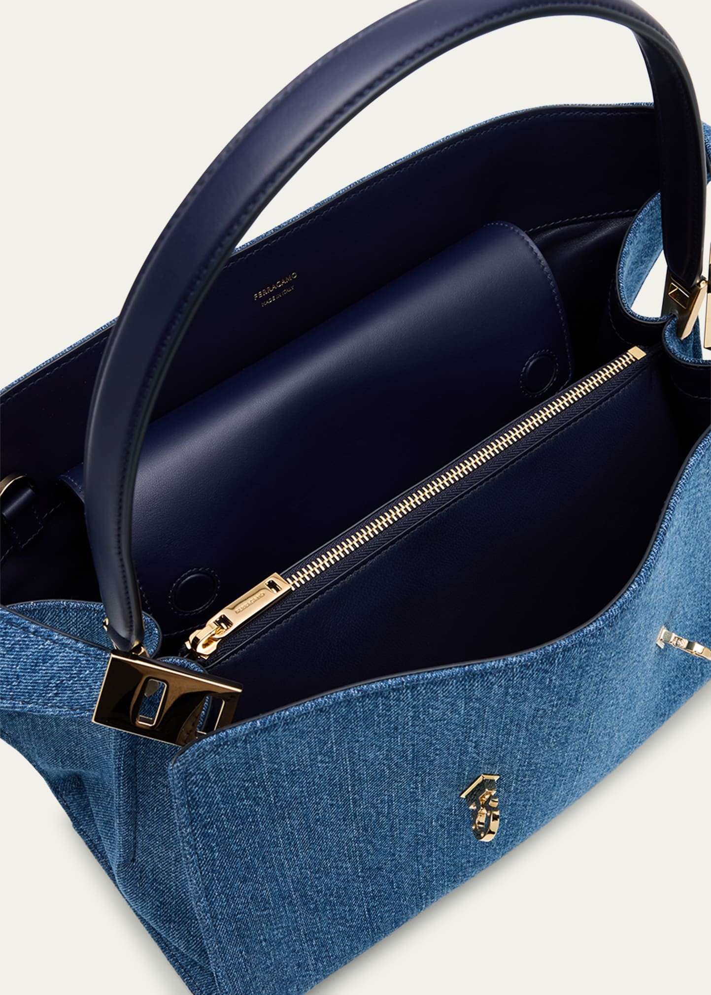Hugh Washed Denim Shoulder Bag - 4