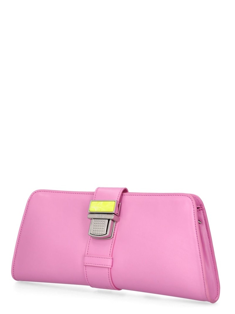 Clic elongated faux leather clutch - 3