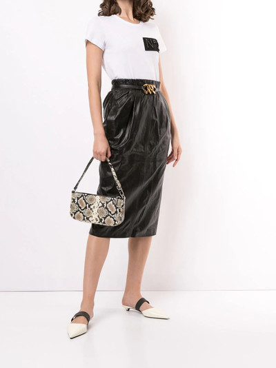 N°21 gathered lamb skin pencil skirt outlook