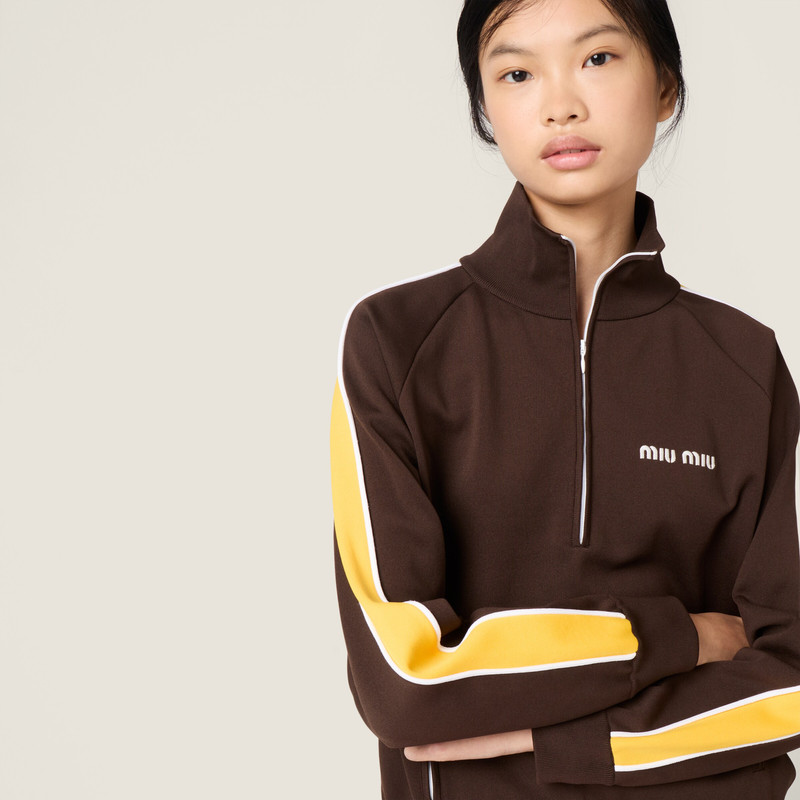 Technical yarn zipper sweatshirt 4