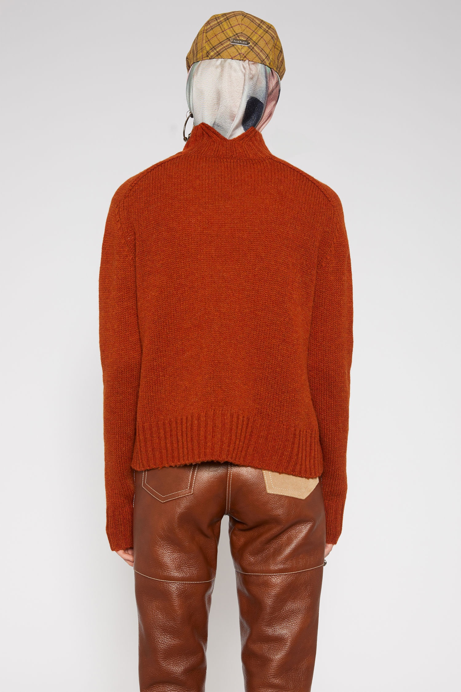 High-neck sweater rust orange - 3