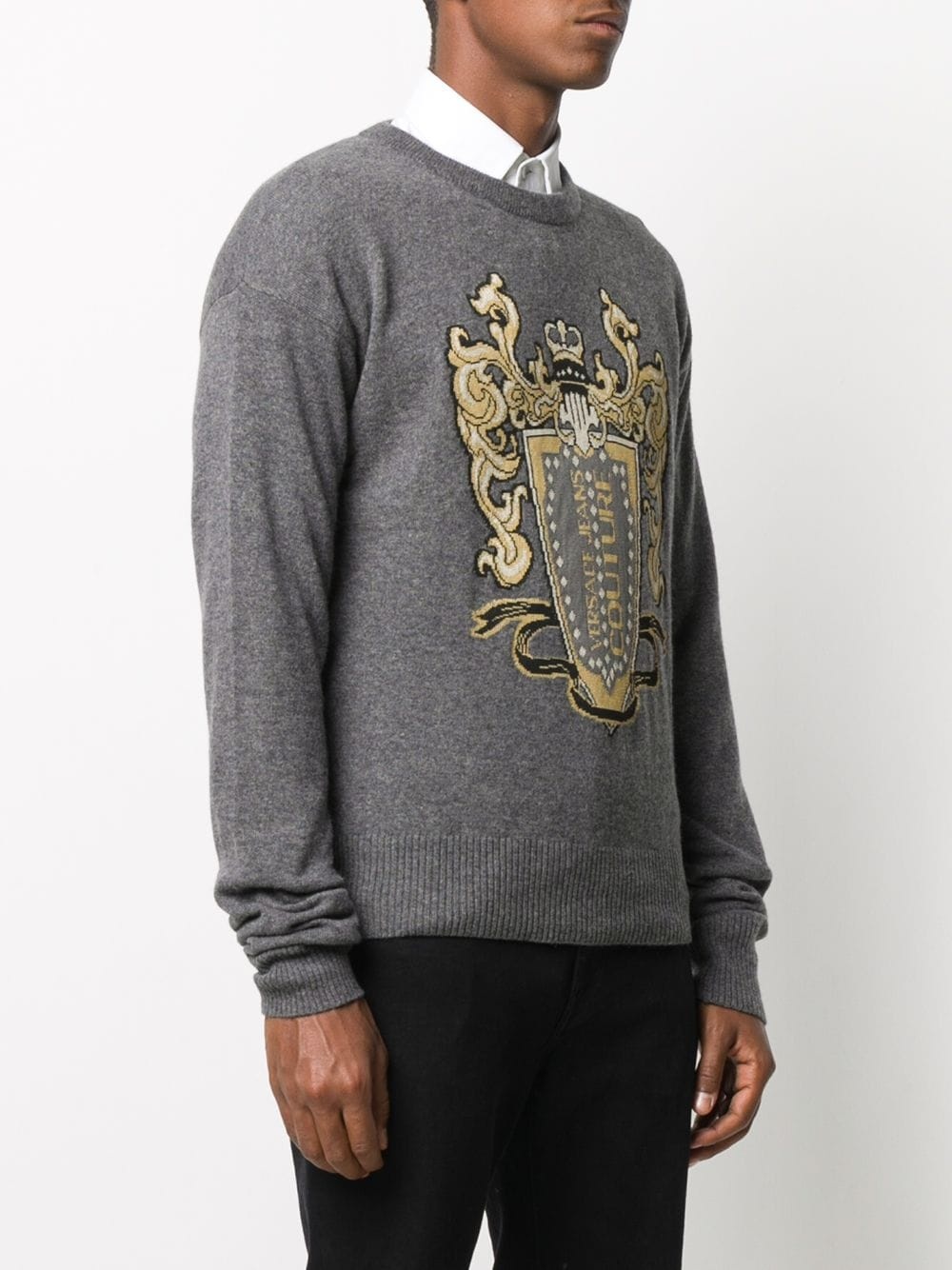 logo-embroidered knit jumper - 3