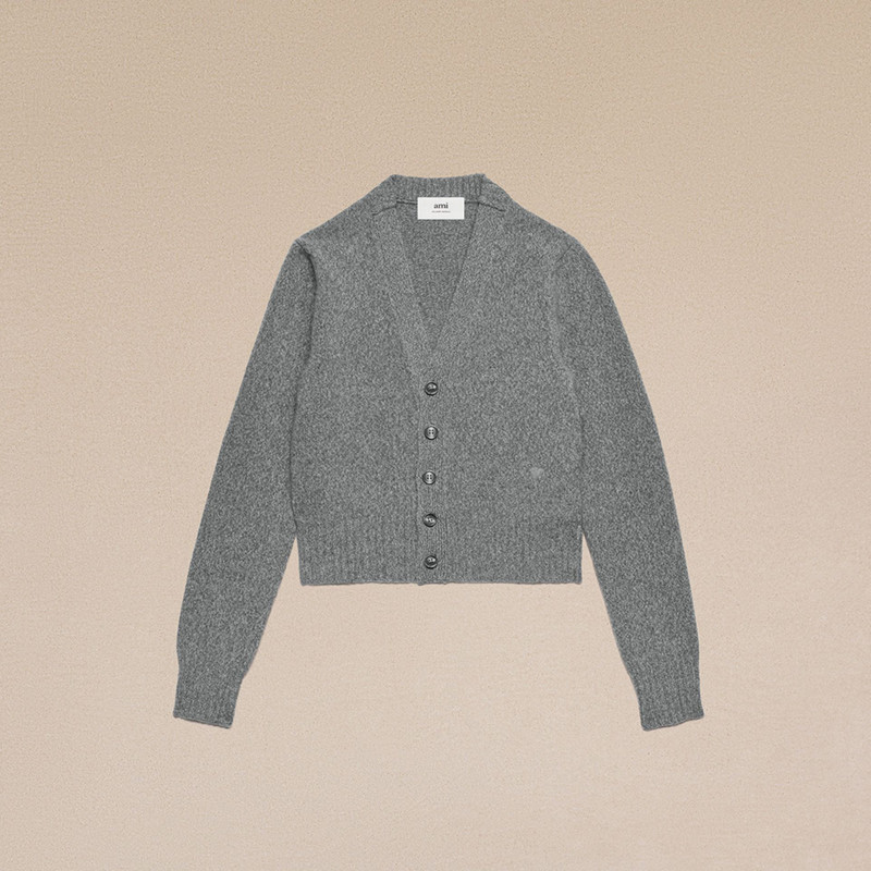AMI Paris Tonal Ami De Coeur Cardigan outlook