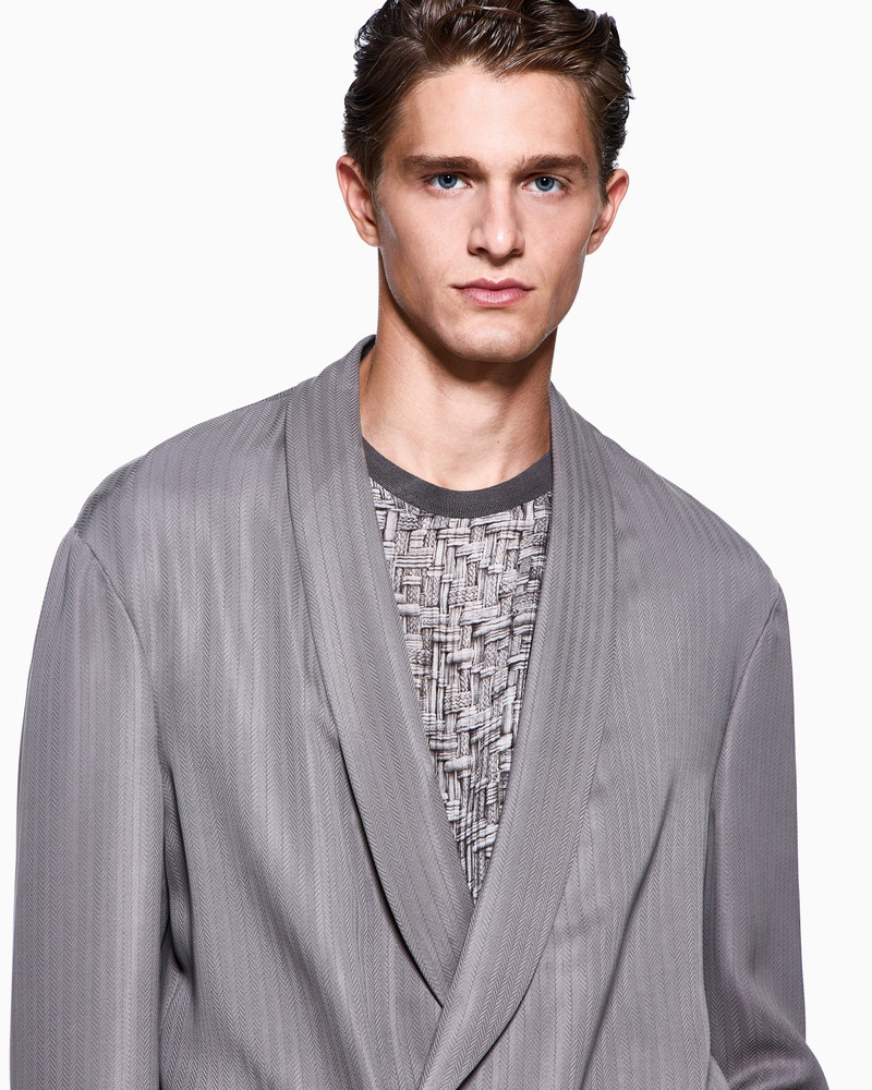 GIORGIO ARMANI CUPRO CHEVRON DOUBLE-BREASTED SUIT outlook