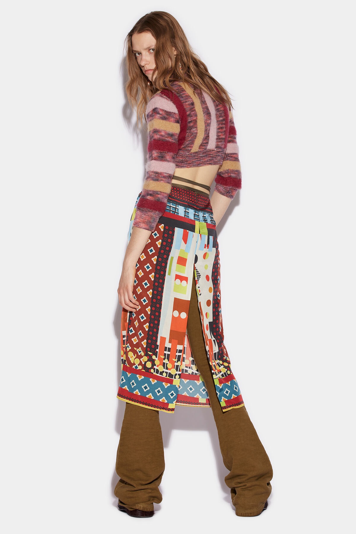 PRINTED MIDI SKIRT - 4