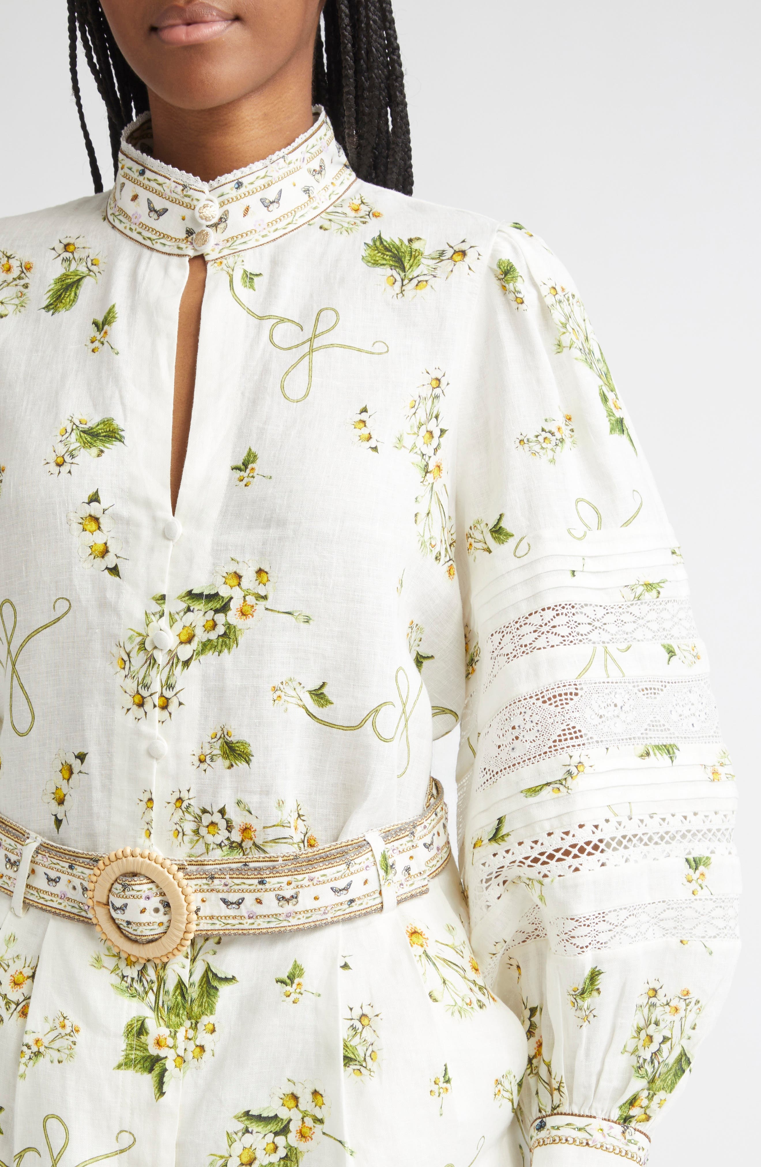 Camilla Botanical Utopia Buttoned Collar Linen Shirt at Nordstrom - 5