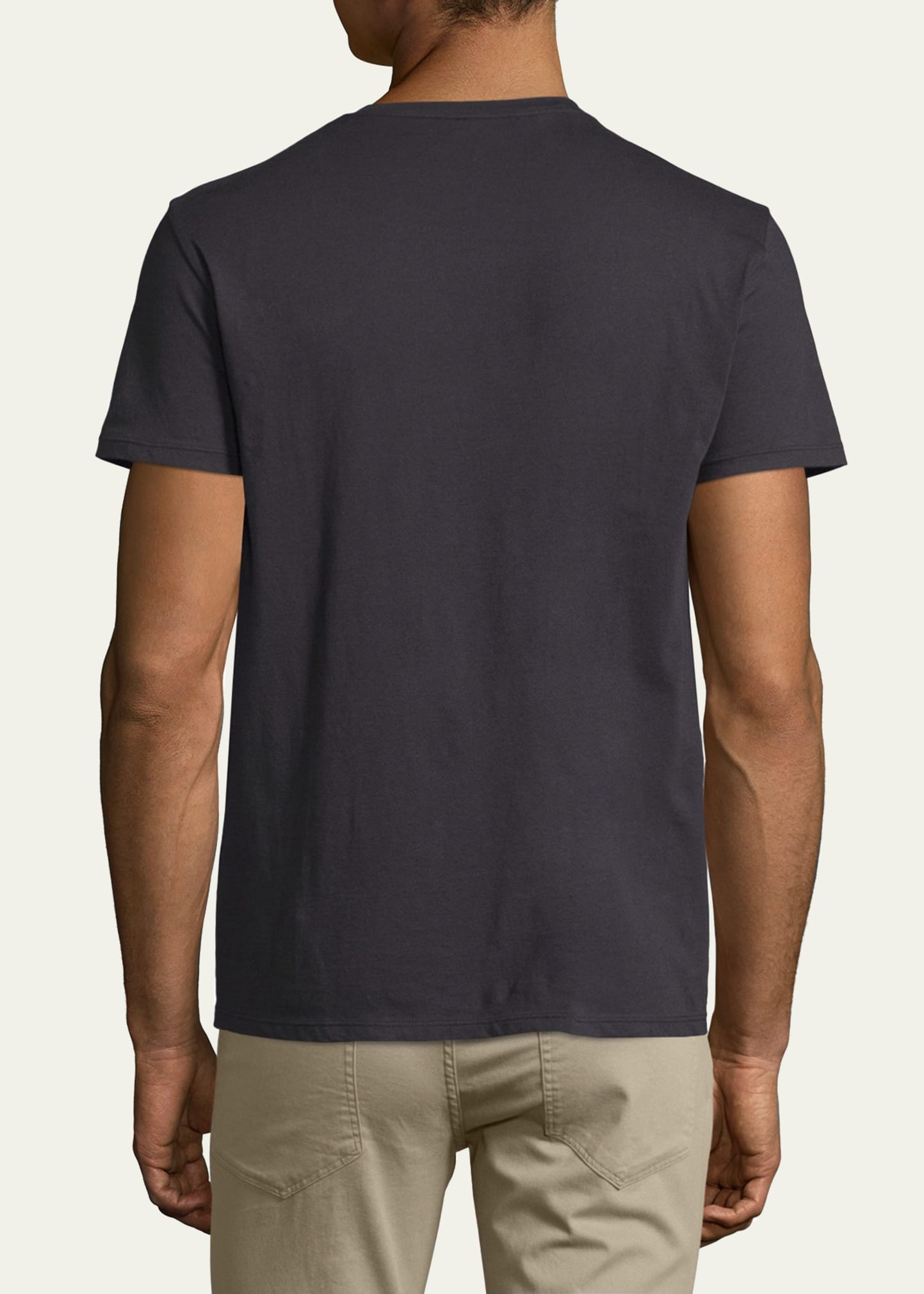 Short-Sleeve V-Neck Jersey T-Shirt, Gray - 3