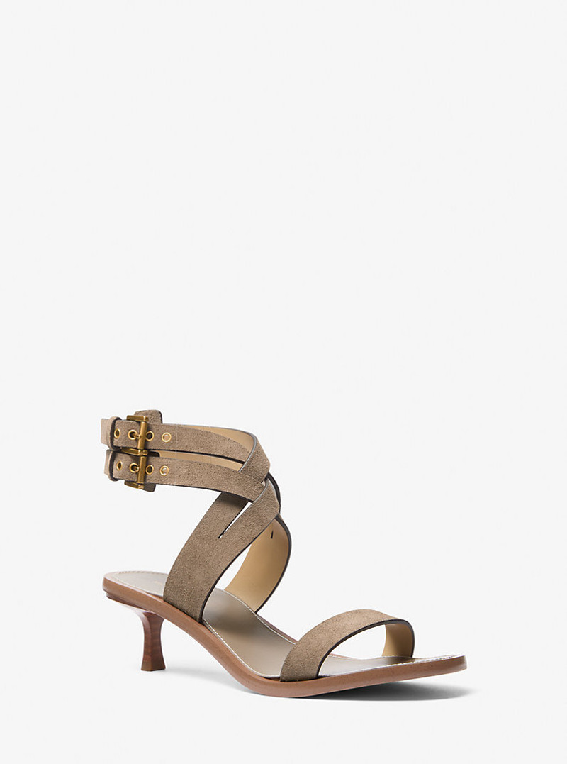 Irene Suede Kitten Heel Sandal 1