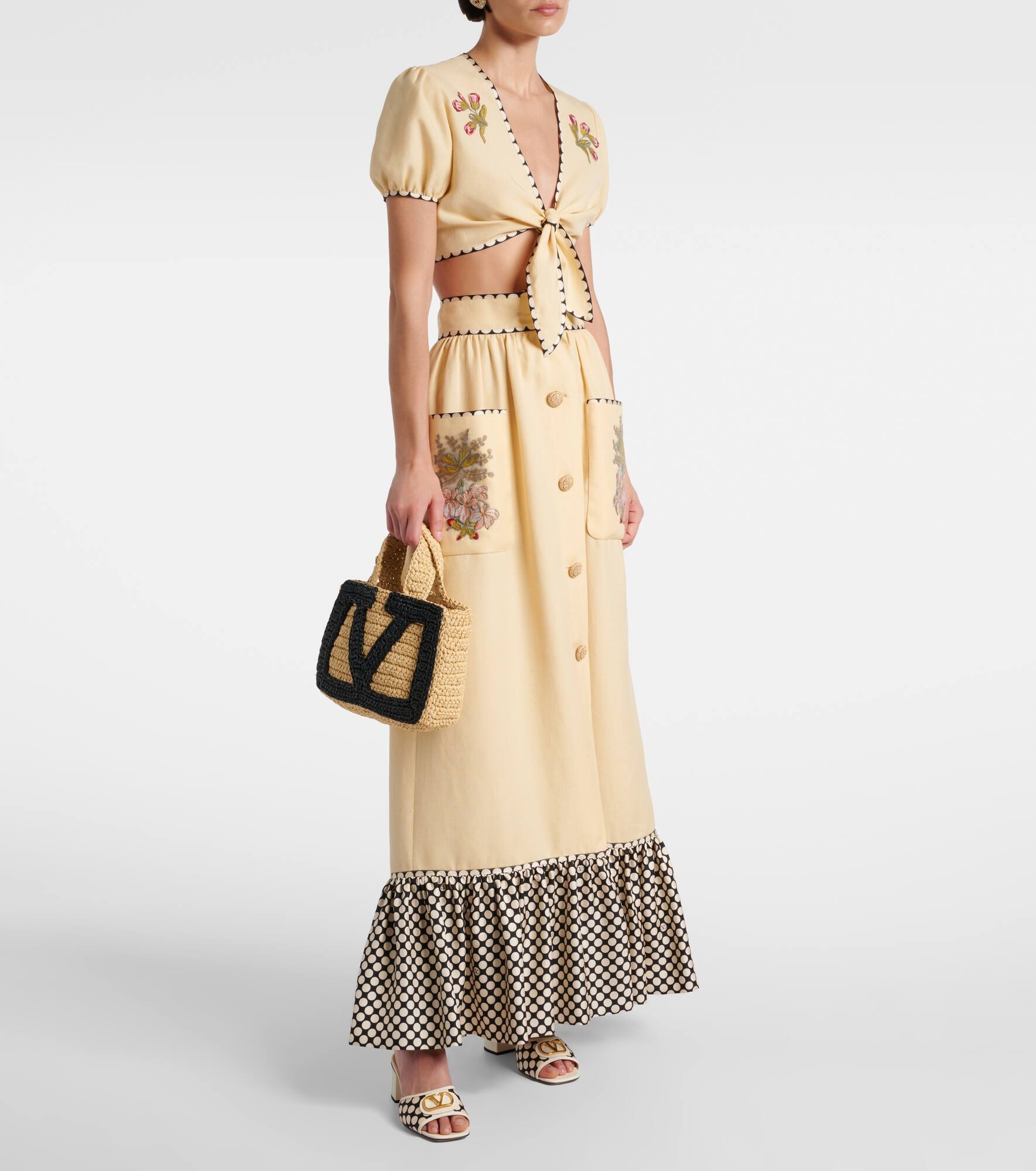 Plus De Pois embroidered maxi skirt - 6