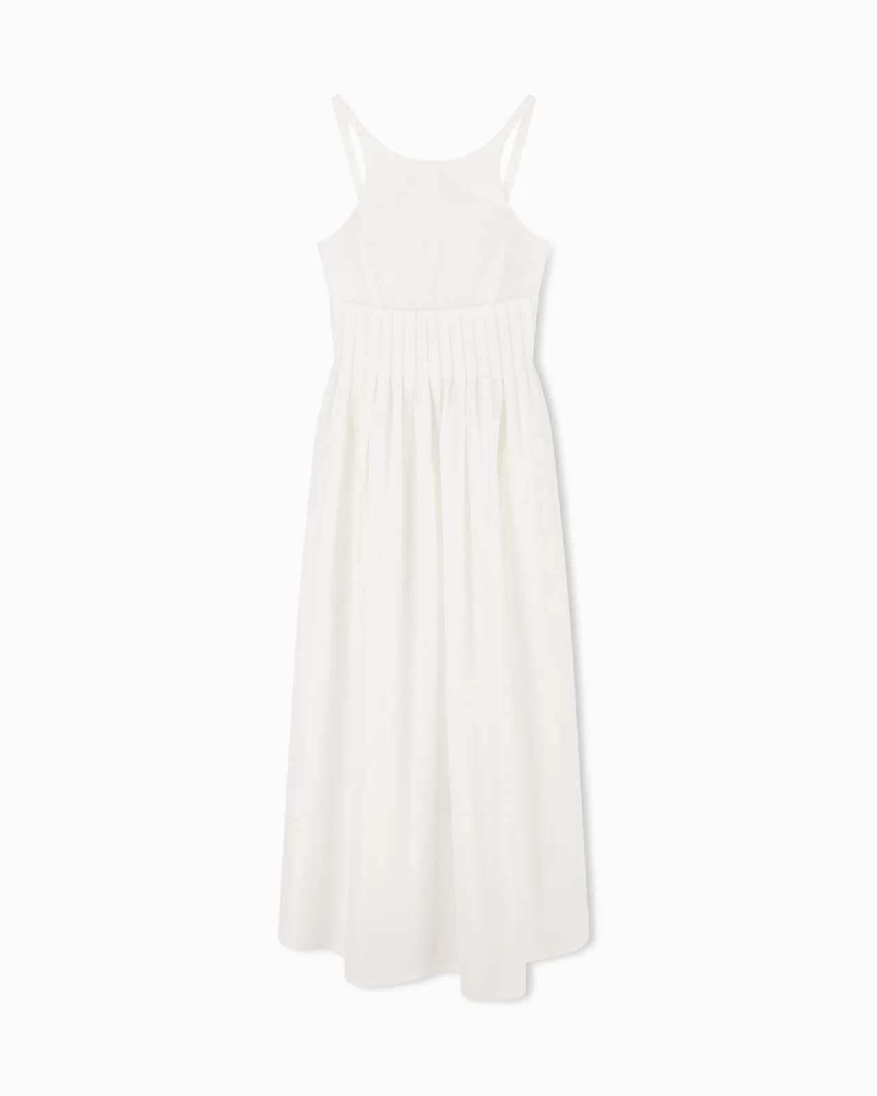 LONG DRESS IN POPLIN WITH SMOCKED MOTIF - 1
