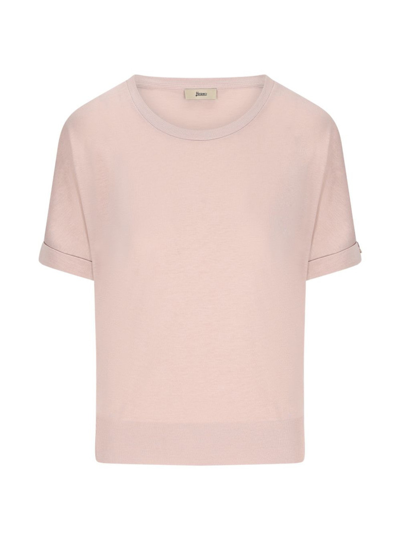 ribbed trim T-shirt 1