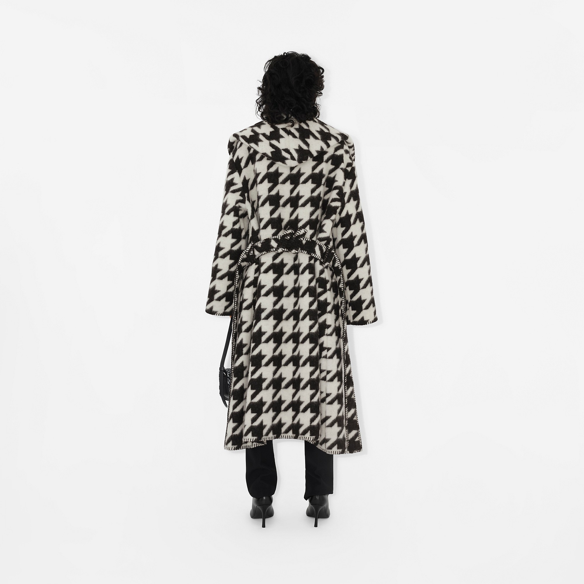 Houndstooth Wool Robe - 4